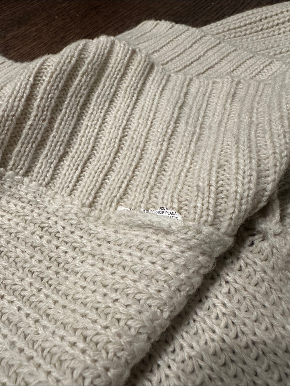 RD Style Cream Turtleneck Knit Poncho - Picture 6 of 10
